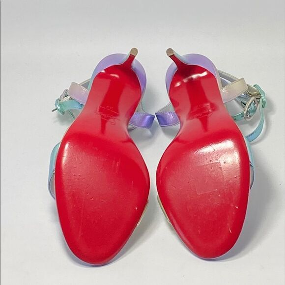 Christian Louboutin 100mm Mara Meatllic Leather Sandals size 37 - Picture 9 of 14